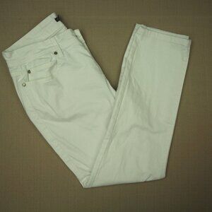 Eileen Fisher Cropped Jeans Women's Size 6 Mid Rise White Denim